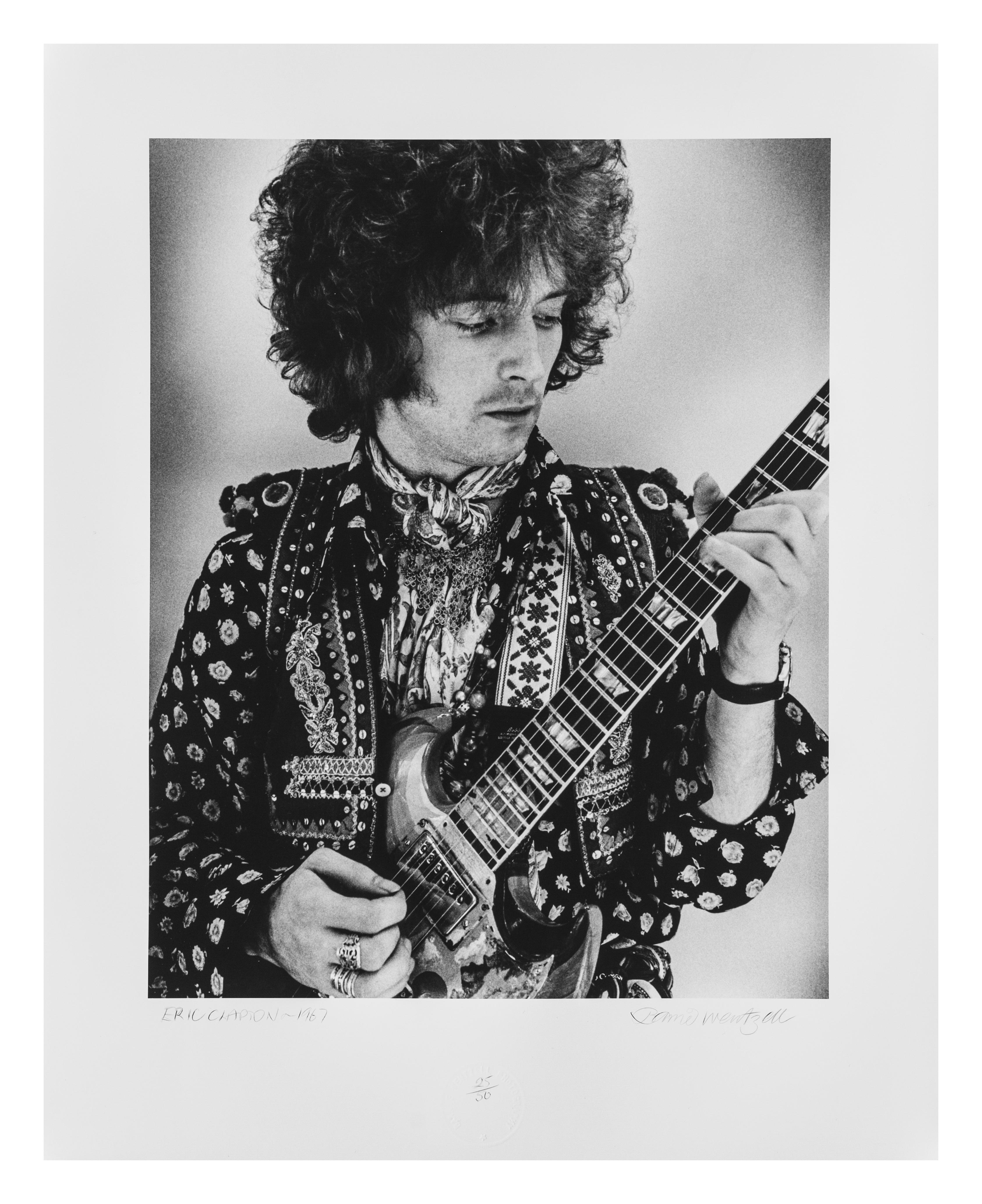 Barrie Wentzell Black and White Photograph - Eric Clapton