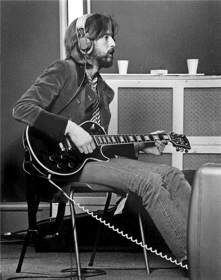 Barrie Wentzell Portrait Photograph - Eric Clapton, Olympic Studios, 1969
