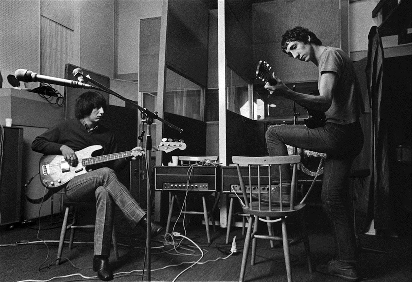 Barrie Wentzell Black and White Photograph - John Entwistle and Pete Townshend, The Who, London, 1968