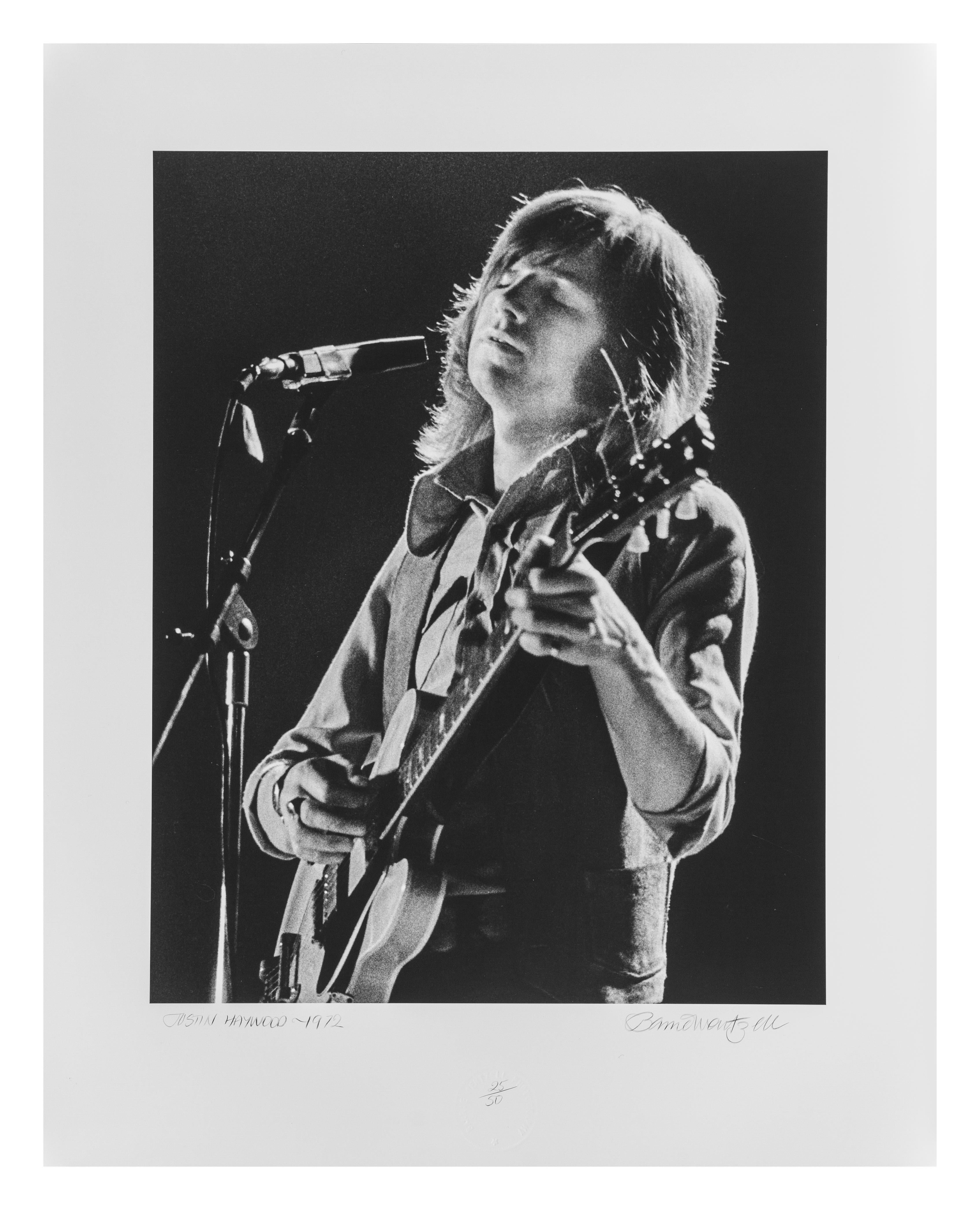 Barrie Wentzell Black and White Photograph - Justin Hayward