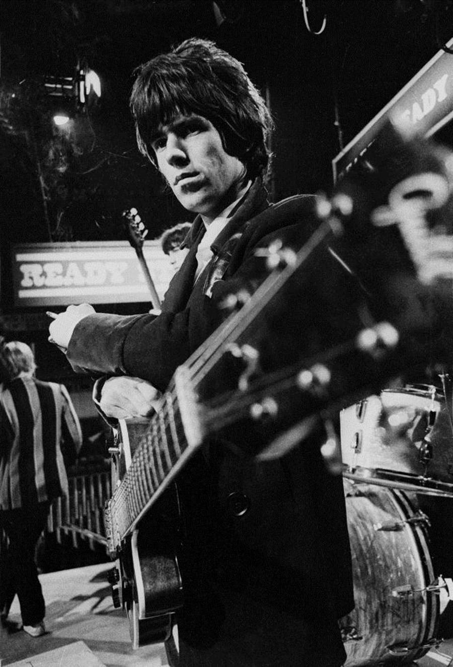 Barrie Wentzell Black and White Photograph - Keith Richards, The Rolling Stones, Ready Steady Go!, London, 1966