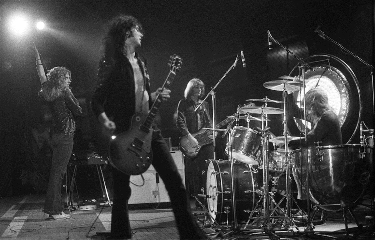 Barrie Wentzell Black and White Photograph - Led Zeppelin, Palais des Sports, Paris, 1973