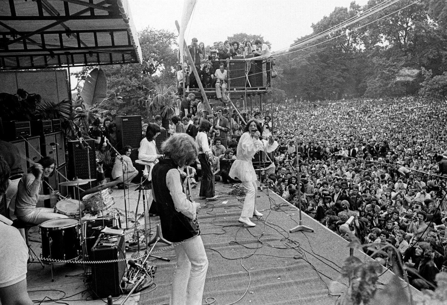 Barrie Wentzell Black and White Photograph - Rolling Stones, Hyde Park, 1969
