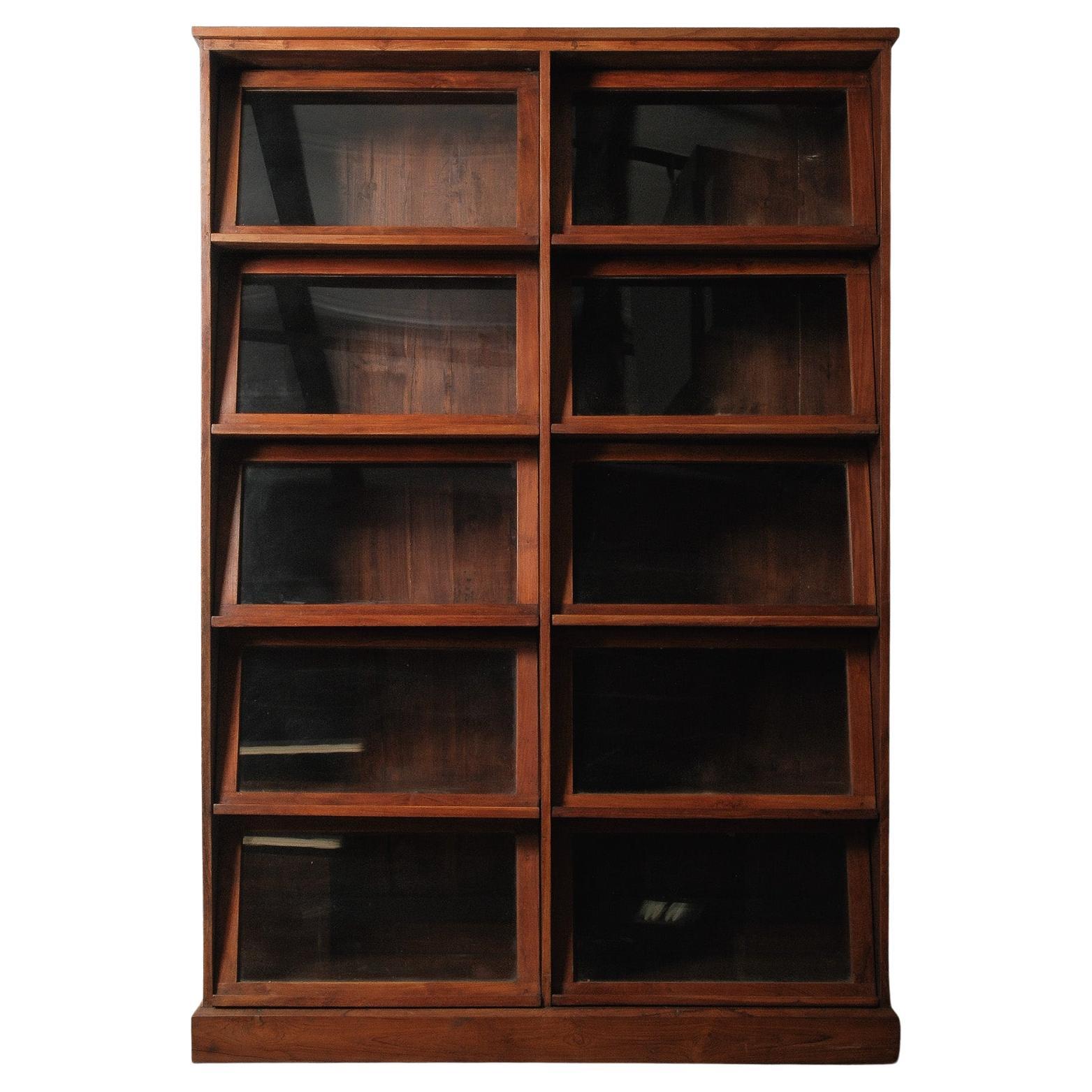Barrister Style Wooden Glass Cabinet