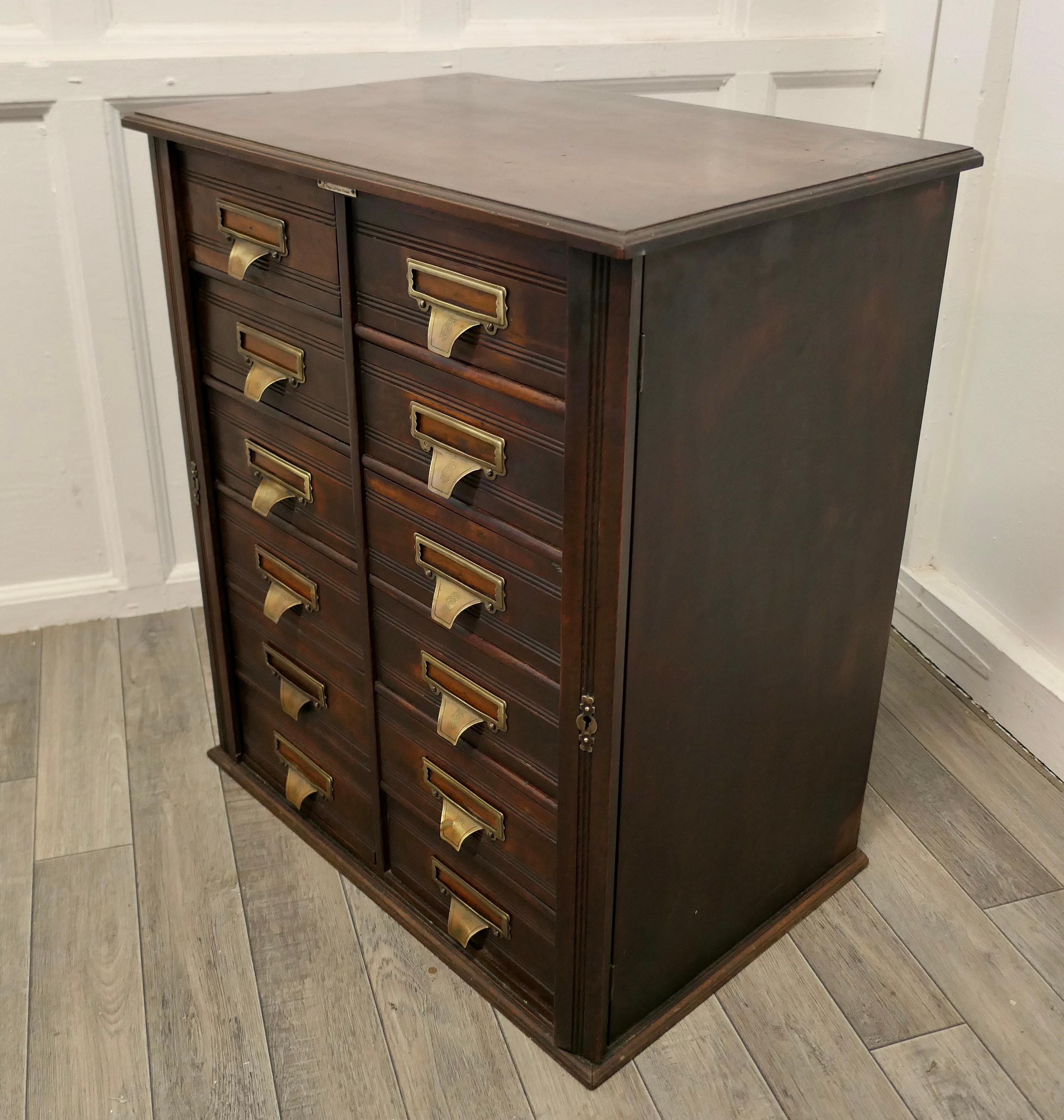 Walnut Barristers Wellington Filing Cabinet by Shannon    For Sale