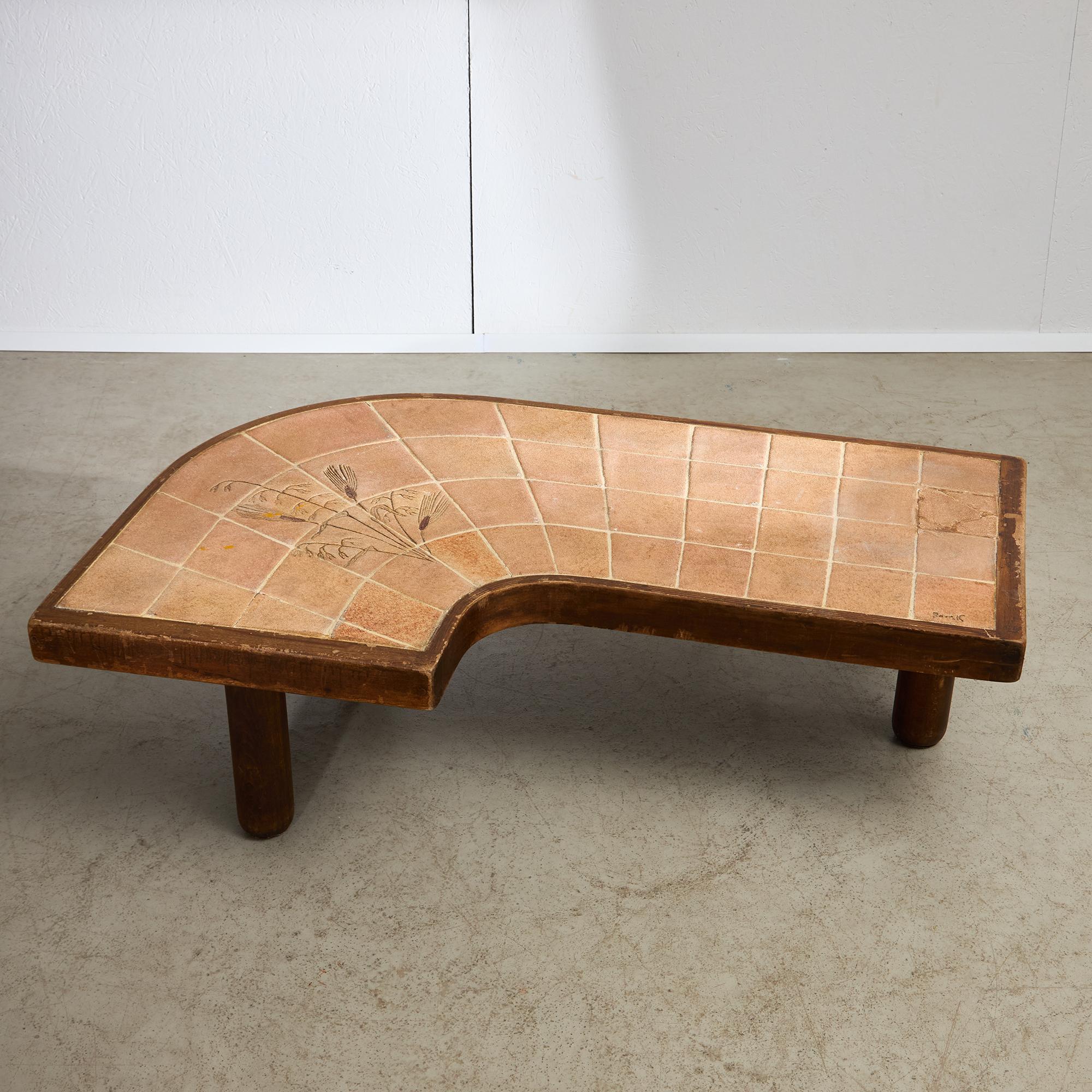 Céramique Table basse Barrois à plateau céramique en angle en vente