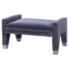 Barry Bench with Faded Blue Velvet