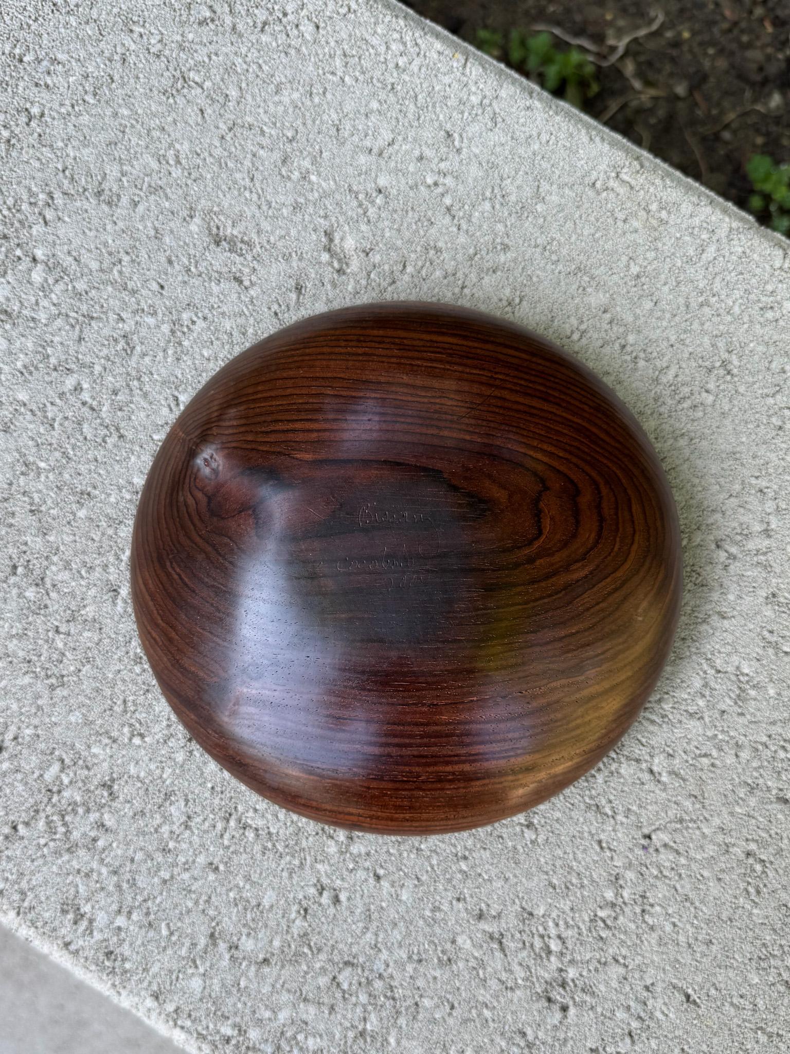 Barry Biesanz Ciotola in legno massiccio di cocobolo lavorata a mano, Costa Rica, 2000 in vendita 3