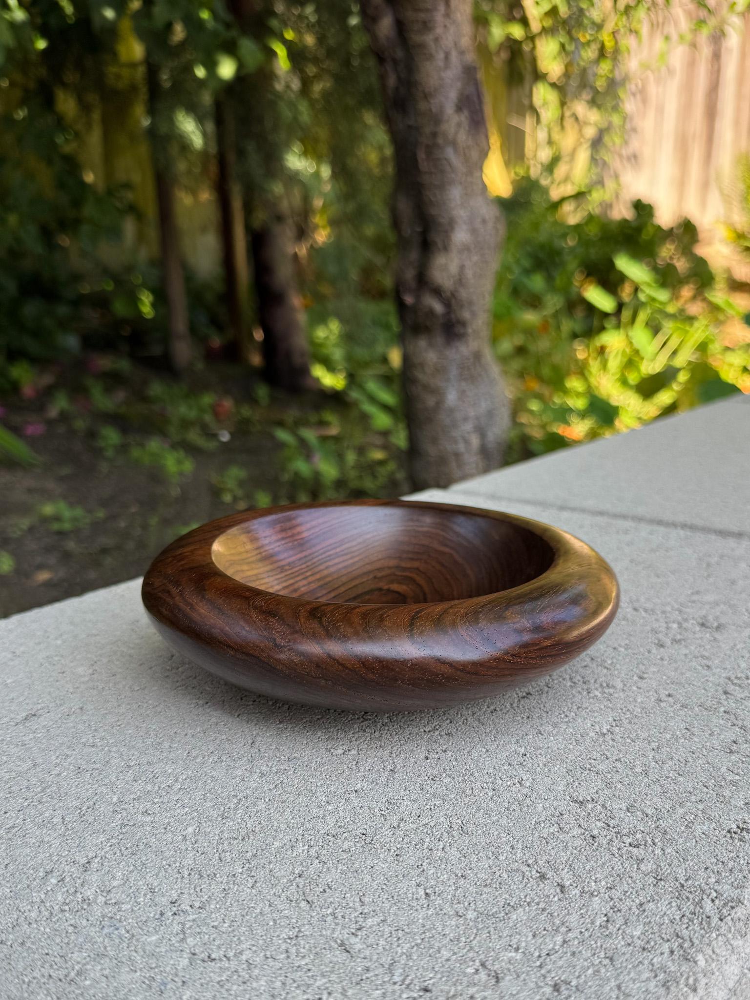Organico moderno Barry Biesanz Ciotola in legno massiccio di cocobolo lavorata a mano, Costa Rica, 2000 in vendita