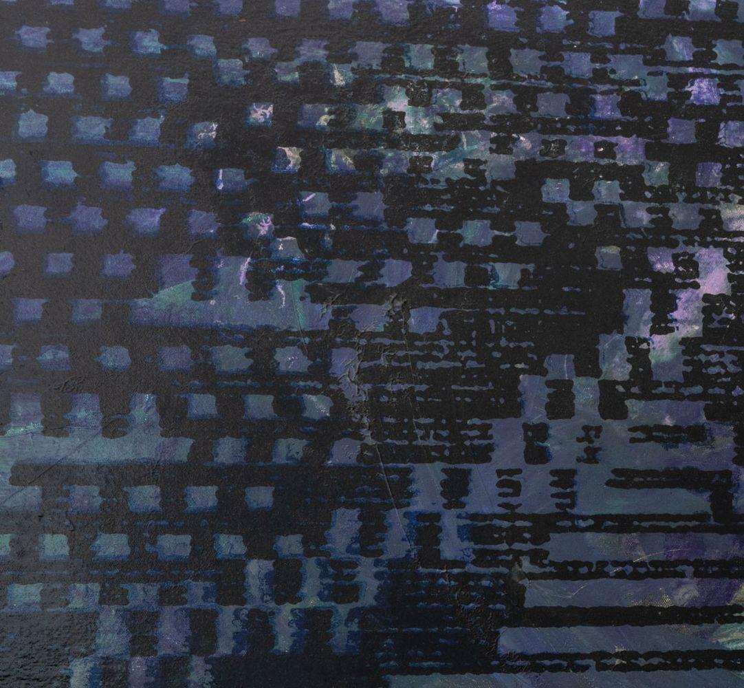 Barry Bridgewood (American, b. 1957), Pixilated Composition, Acrylic on Canvas, unsigned, unframed. 40