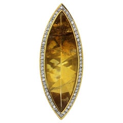 Barry Brinker 26.12 Carat Fantasy Cut Citrine 18K Statement Pendant