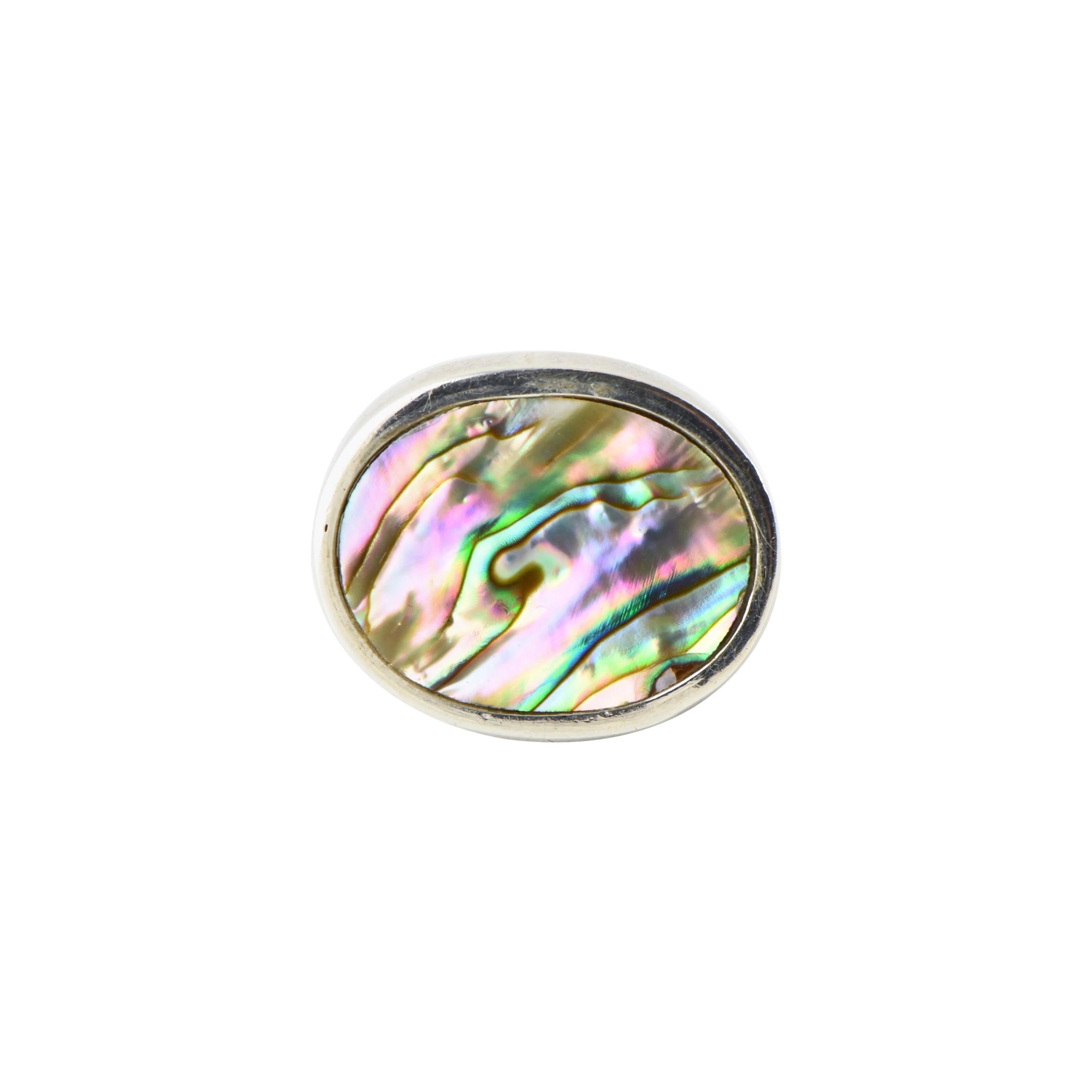 Barry Brinker Abalone Shell Sterling Silver Ring For Sale