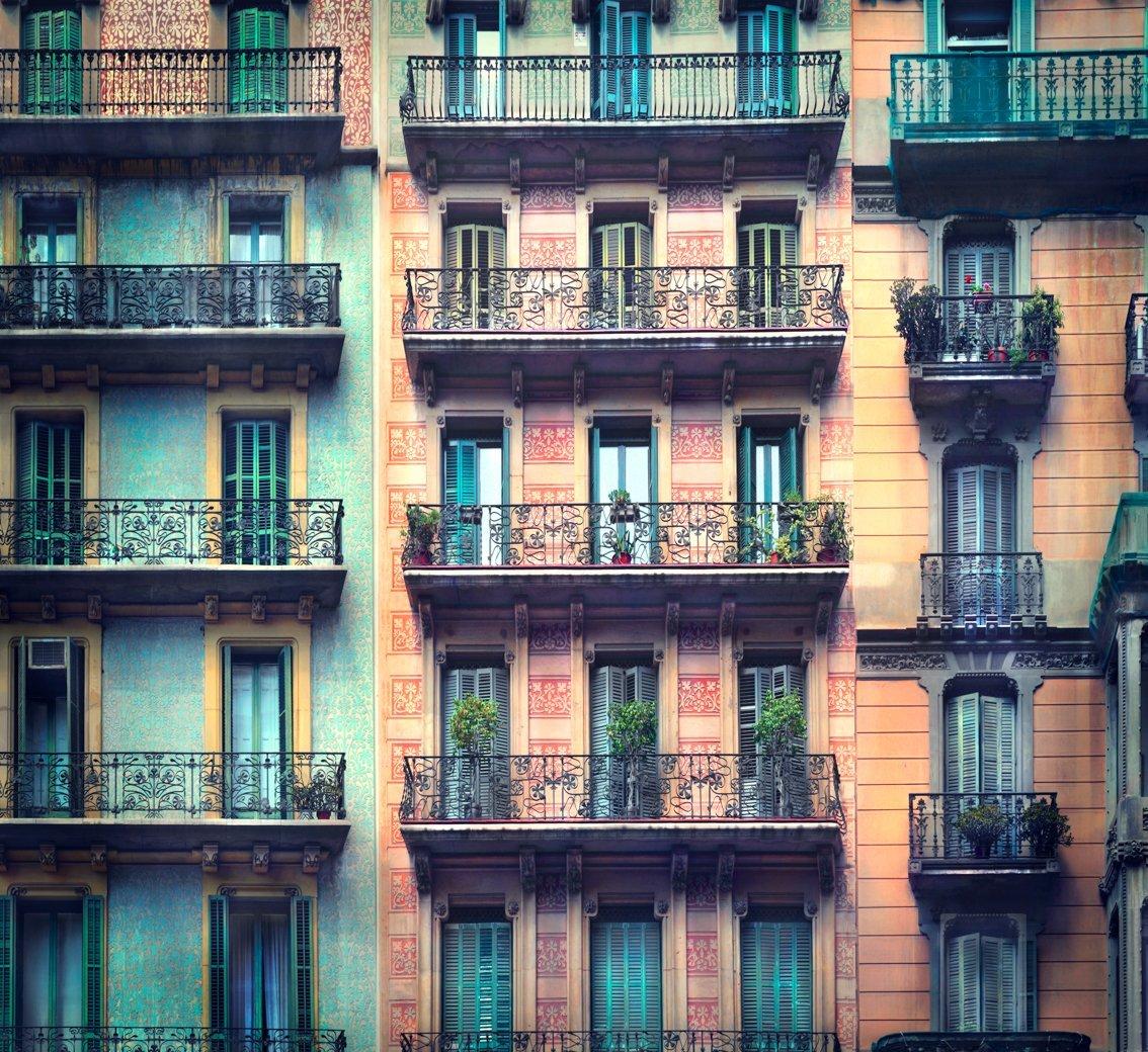 14 Flats in Barcelona by Barry Cawston. 90 x 82.5cm photo w/Acrylic Face Mount