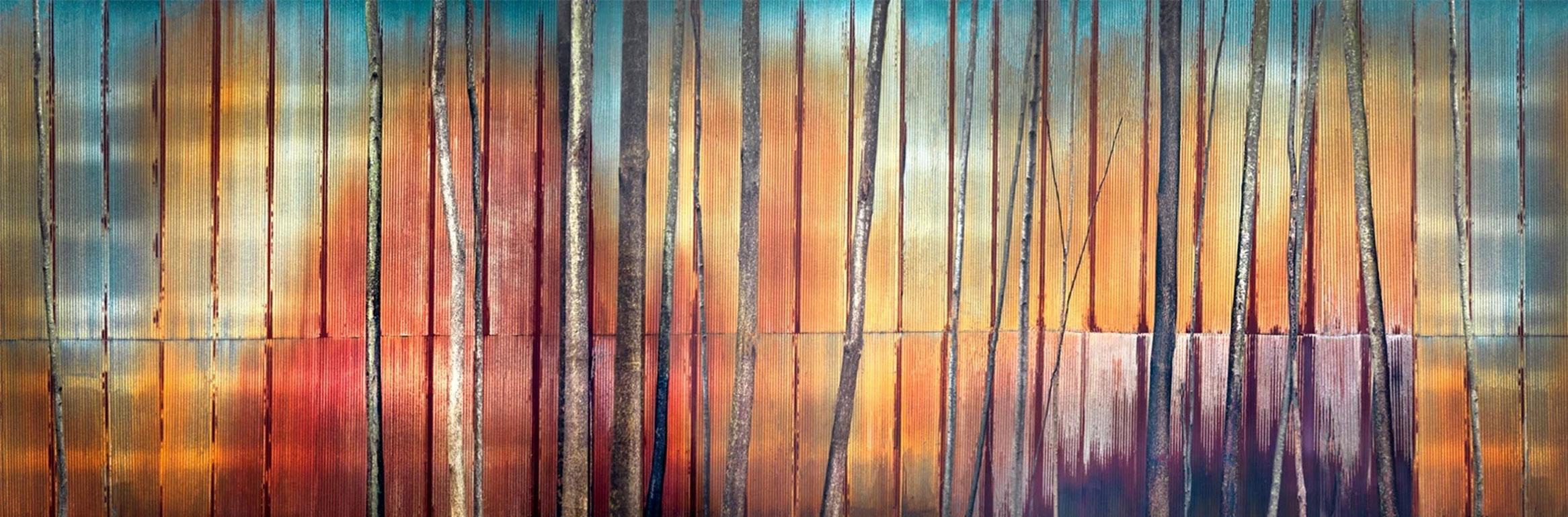 Strips of colour from a rusting building in the Hudson Valley, New York.
–
Cawston’s search for these lost spaces of distressed beauty have taken him from Bristol to Burma, Mexico to Manaus. Often with rich colours and a cinematic feel, these lost