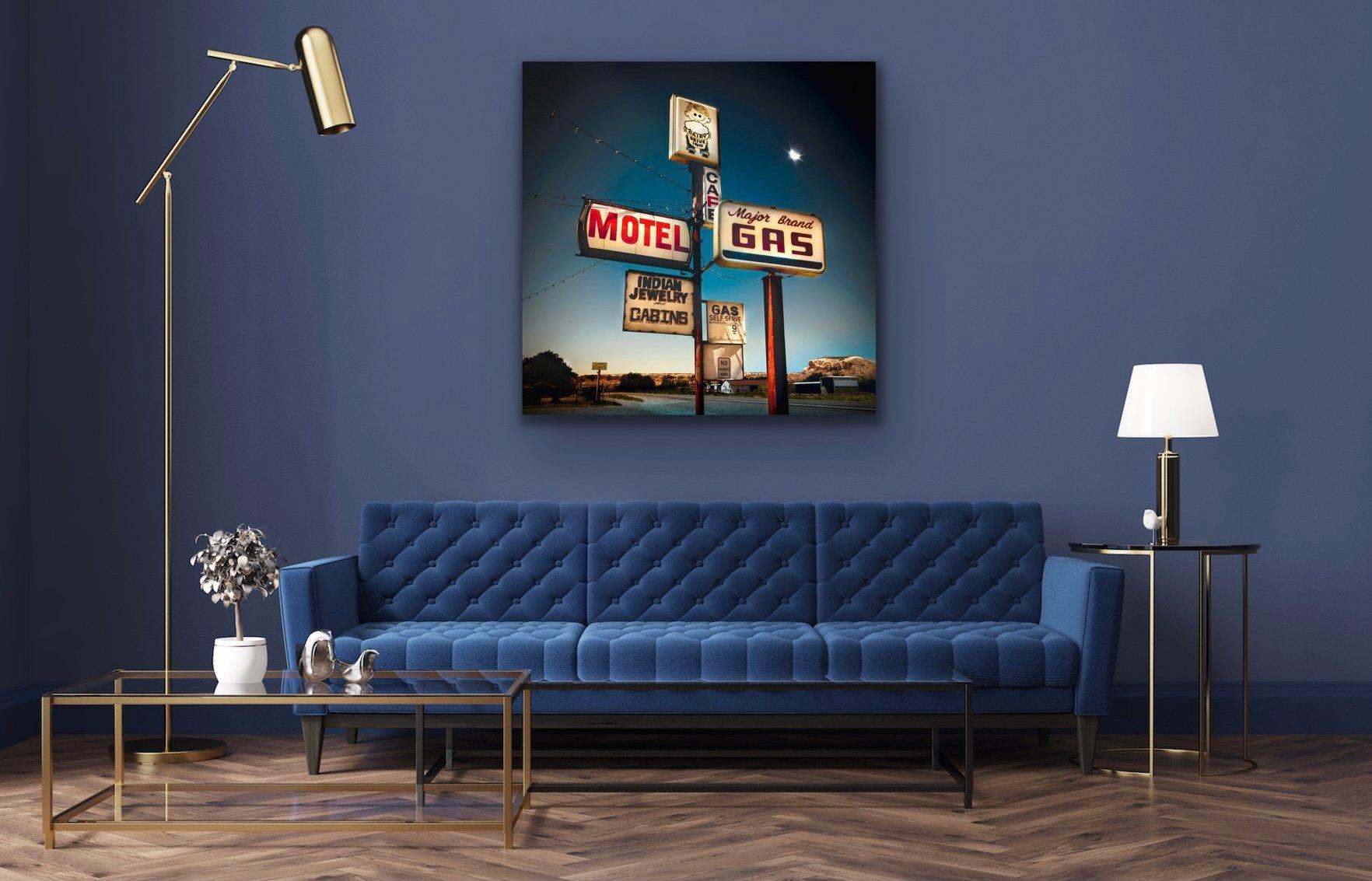 Eclipse Motel by Barry Cawston. Photographic Print with Acrylic Face-Mount For Sale 1