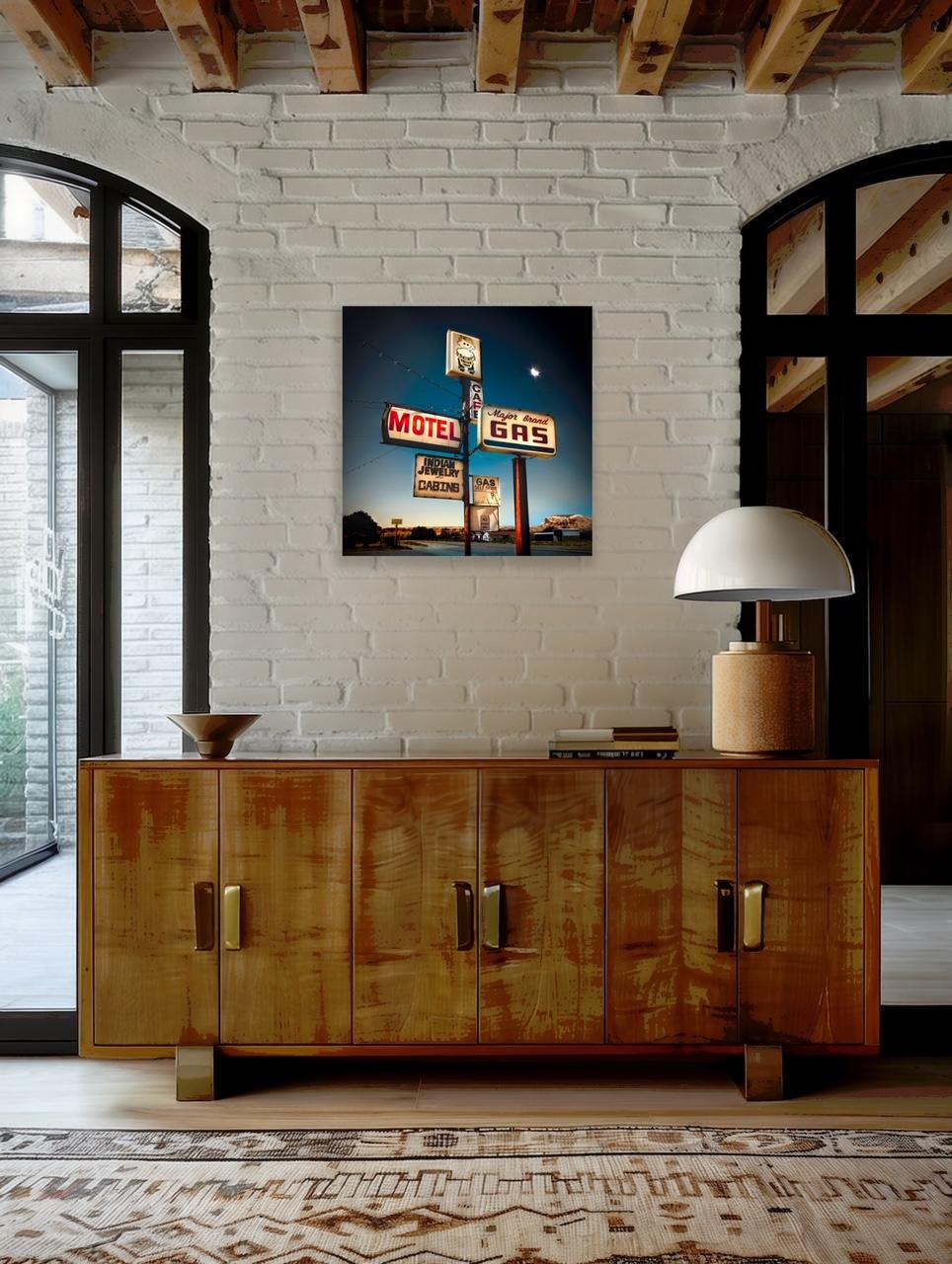 Eclipse Motel von Barry Cawston, Fotodruck mit Acryl-Face-Mount im Angebot 1