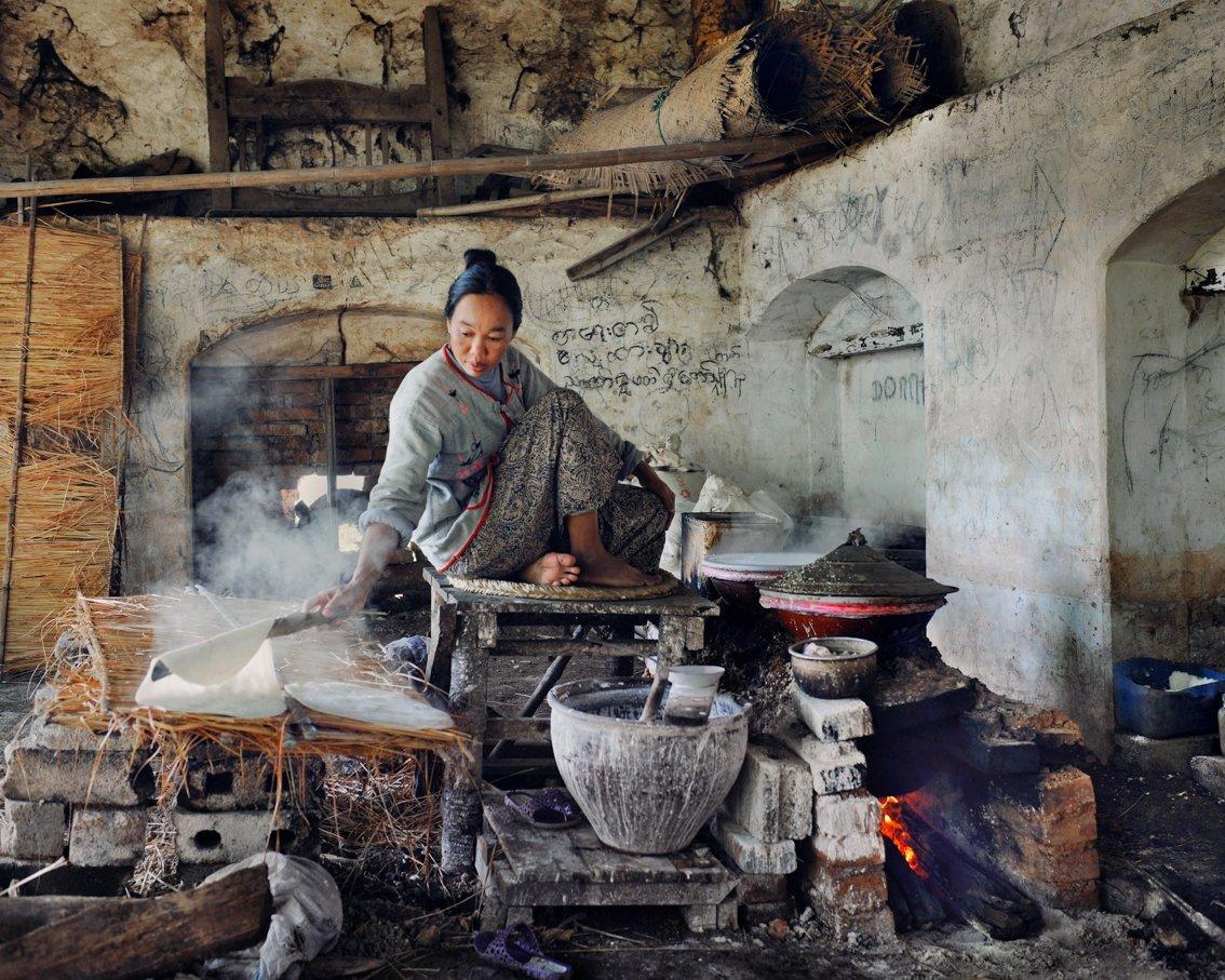 Day breaks and the morning ritual of making bread begins
–
Cawston won the BJP Nikon Endframe Award in 2009. His prize was funding for a dream project and he chose to travel the length of the Yangtze river from the Tibetan plateau to the bustling