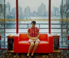 Shanghai Waitress by Barry Cawston. 120 x 100cm photograph w/ Acrylic Face Mount