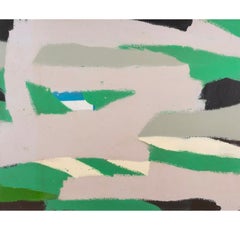 Untitled 01 (Blue Through), Oil on Board Painting by Barry Daniels, 1960s