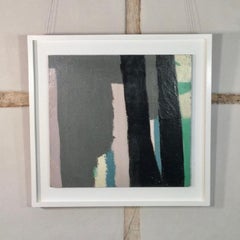 Senza titolo 09 (strisce scure), pittura astratta a smalto su tavola, circa 1960