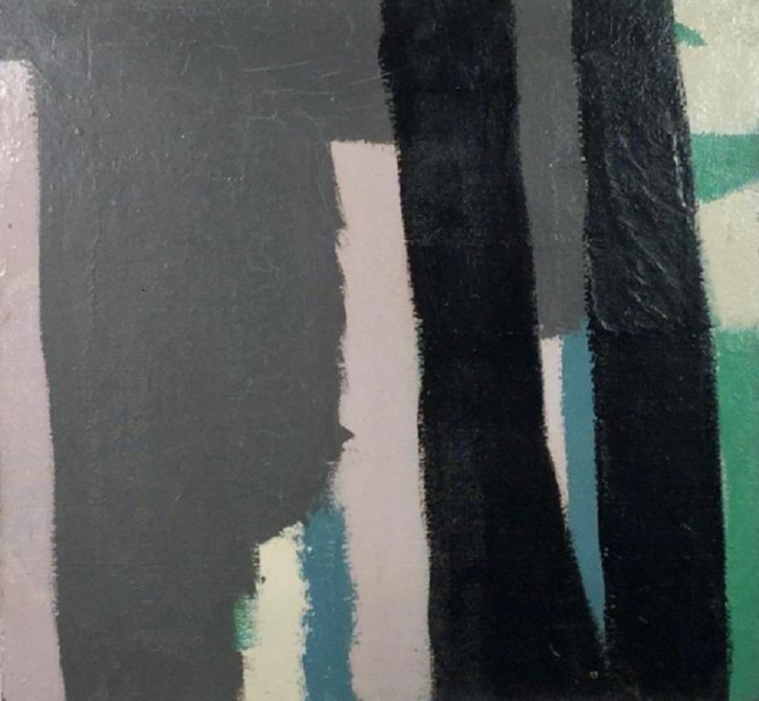 Senza titolo 09 (strisce scure), pittura astratta a smalto su tavola, circa 1960