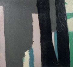 Senza titolo 09 (strisce scure), pittura astratta a smalto su tavola, circa 1960