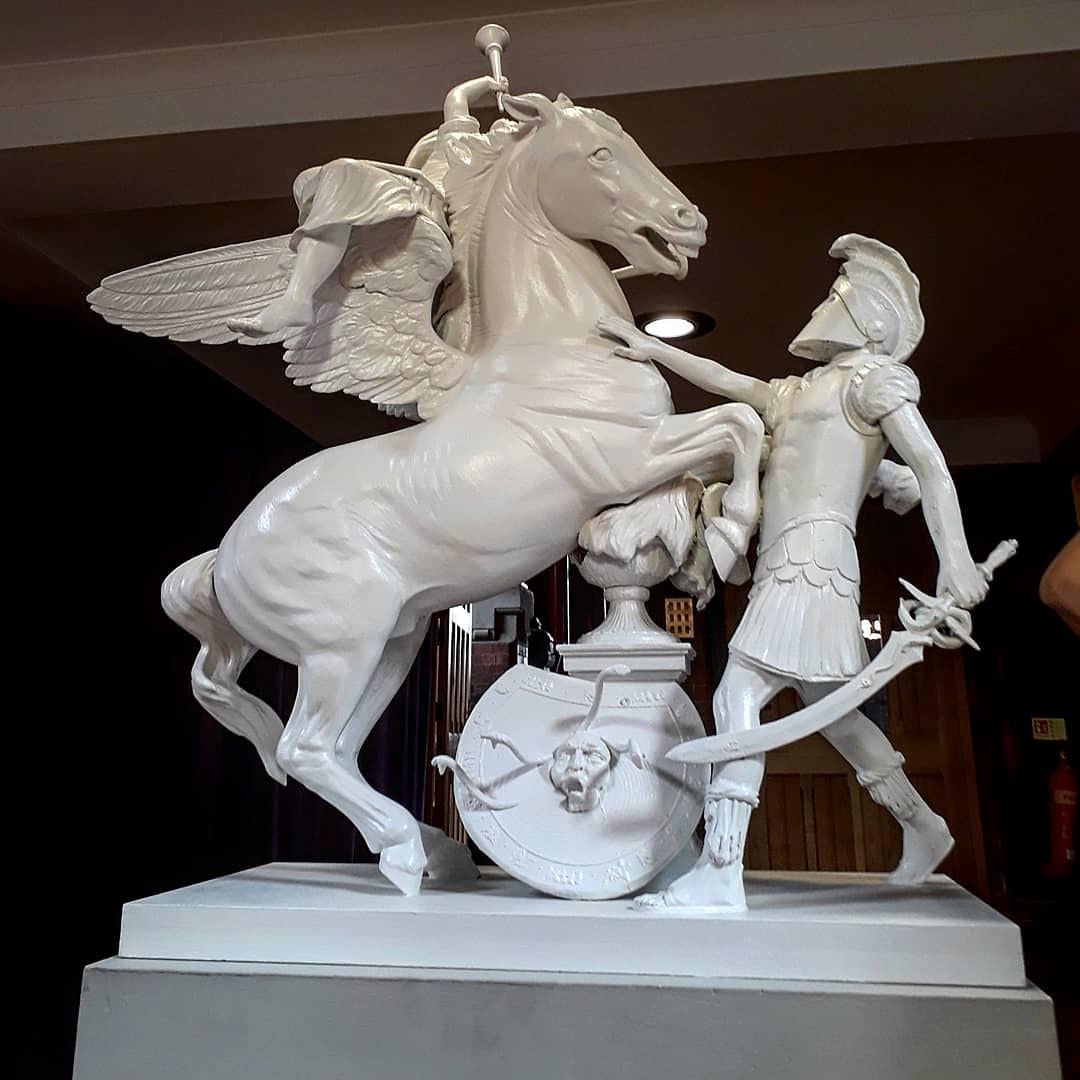 Barry Davies  Figurative Sculpture - Perseus and Fame proclaiming the birth of Pegasus 
