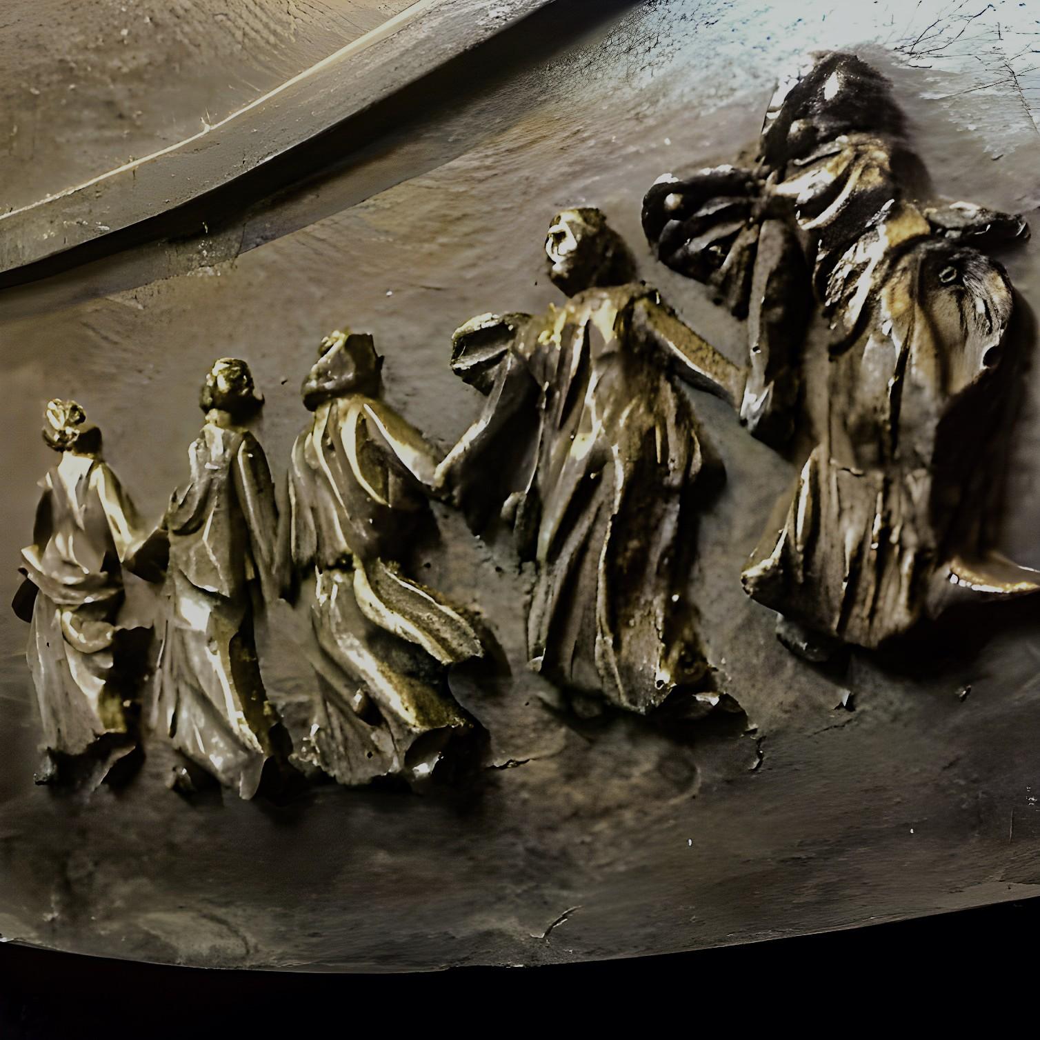 Perseus' shield - Gold Still-Life Sculpture by Barry Davies 