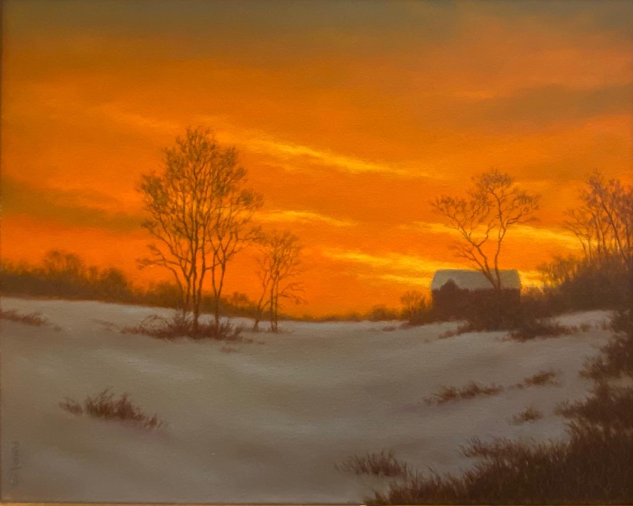 Evening Glory, original Hudson River School impressionist landscape - Painting by Barry DeBaun