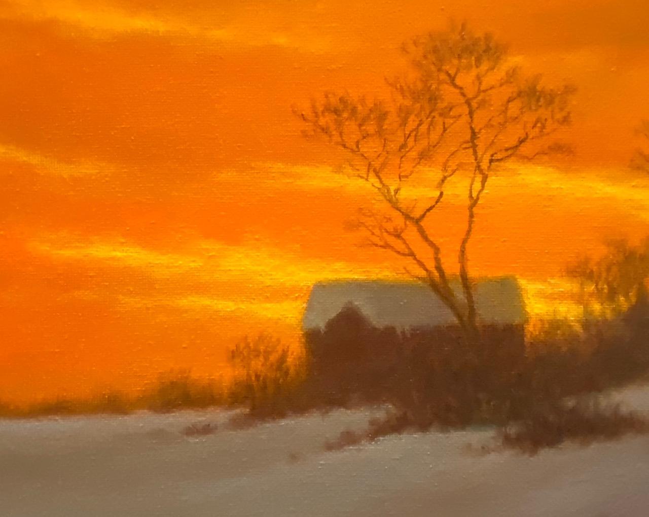 Evening Glory, original Hudson River School impressionist landscape - Impressionist Painting by Barry DeBaun