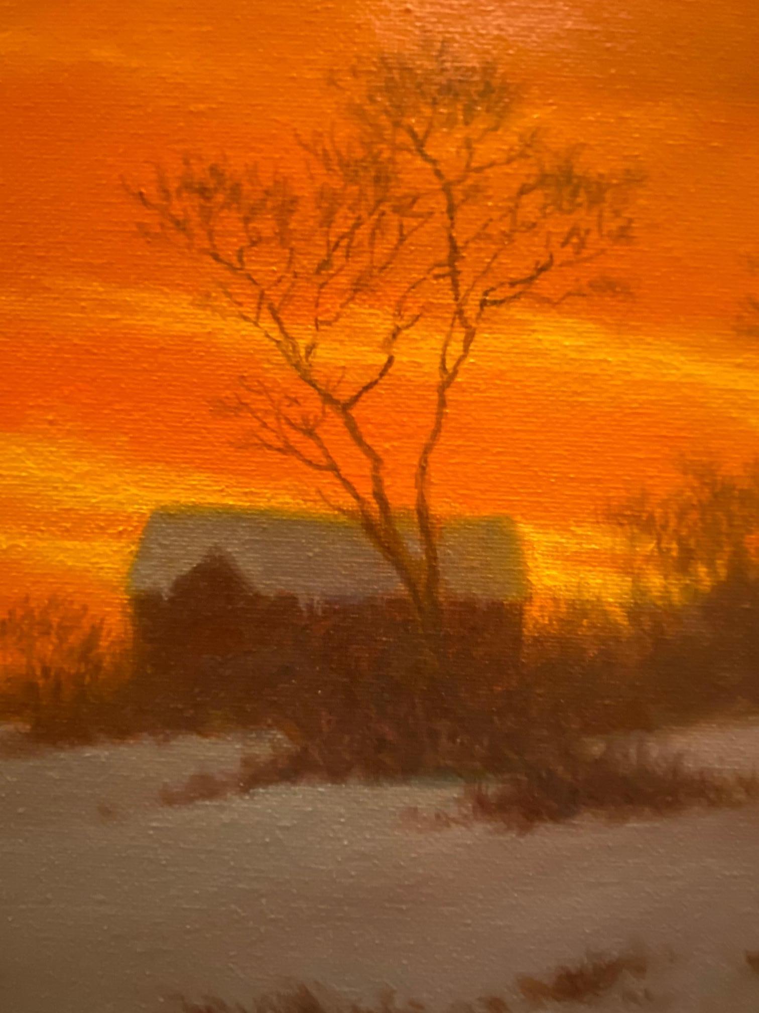 Evening Glory, original Hudson River School impressionist landscape - Brown Landscape Painting by Barry DeBaun