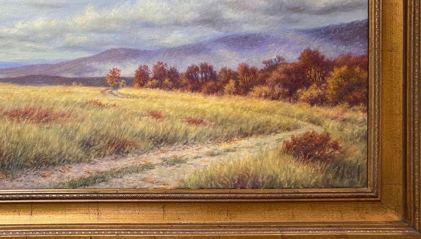 Fields of Gold, original 24x48 contemporary impressionist autumn landscape For Sale 2
