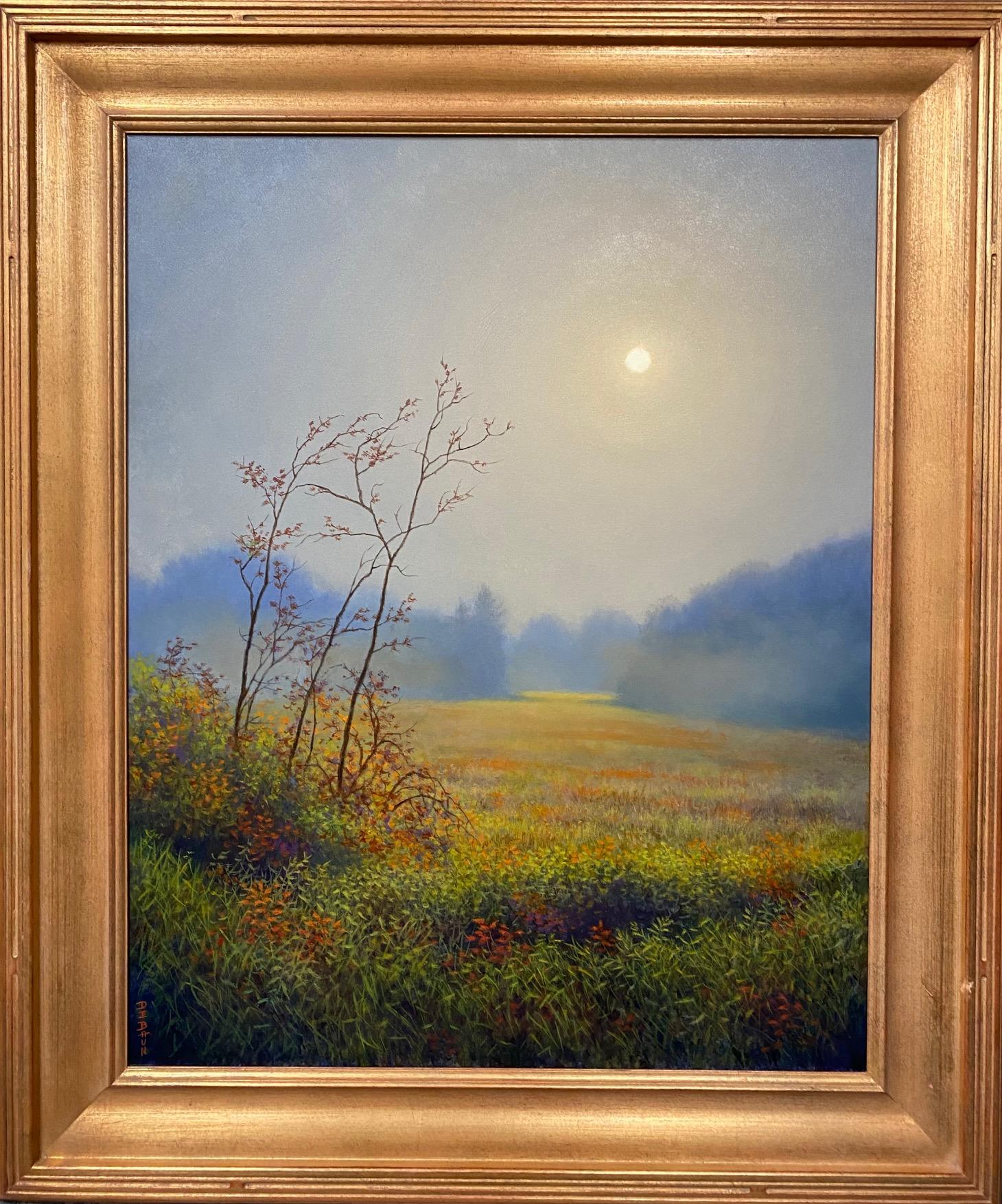 October Sun, original 30x24 realist landscape - Painting by Barry DeBaun