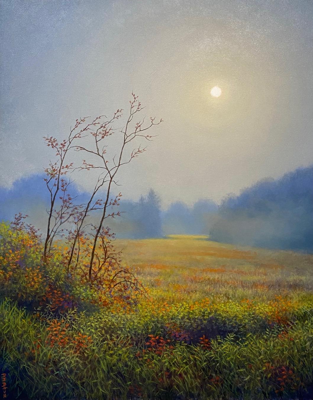 October Sun, original 30x24 realist landscape - Realist Painting by Barry DeBaun