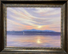 Sunset Sail, original impressionist marine landscape