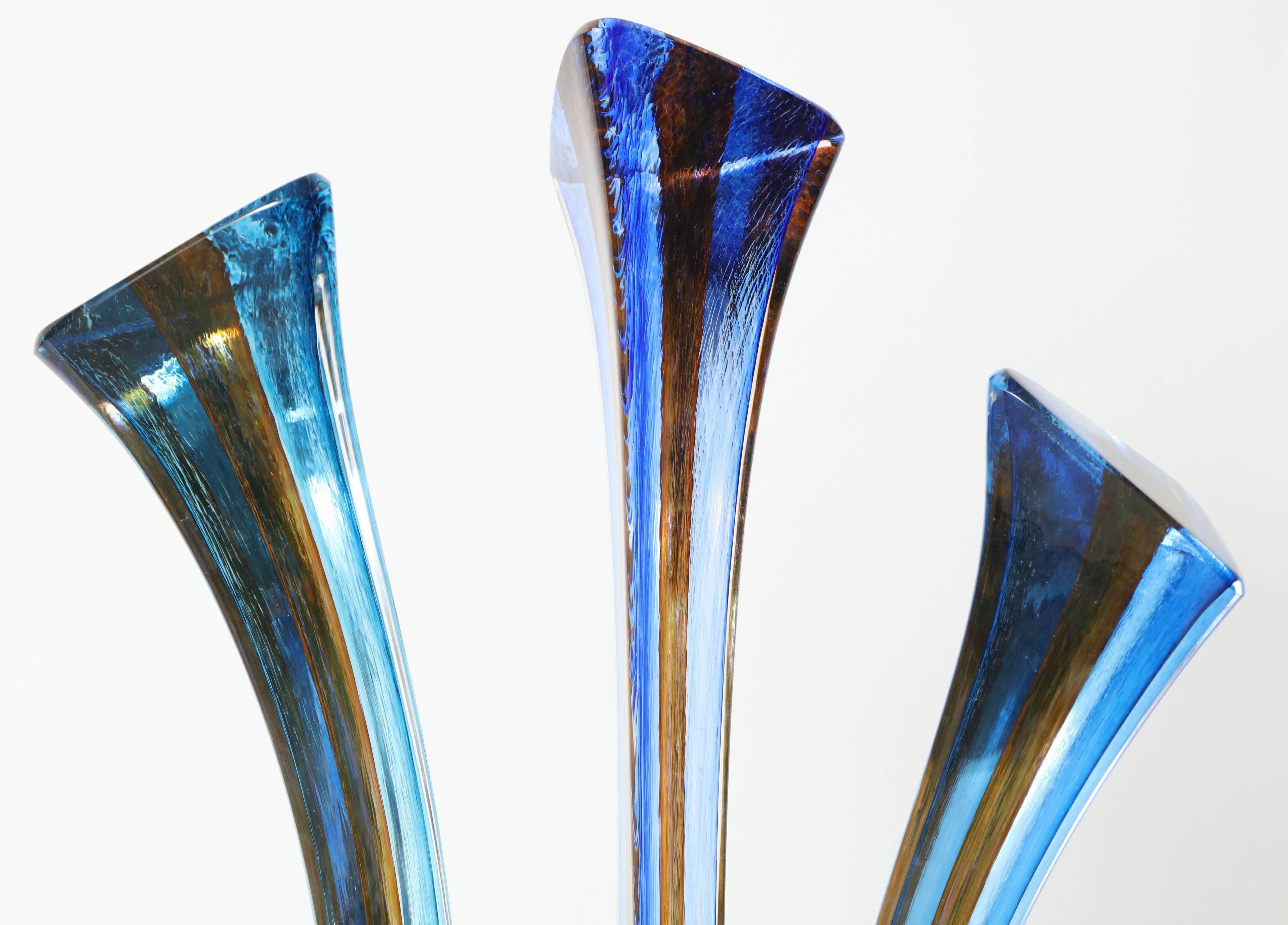 Blown Glass Barry Entner Triangle Solids Glass Sculpture, 2014 For Sale