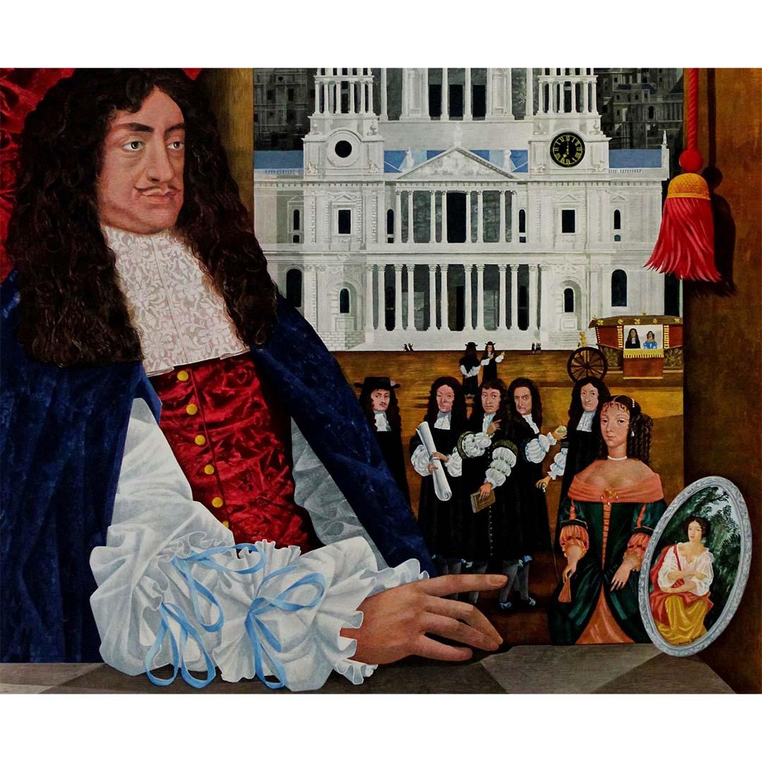 1961 original poster by Barry Evans Charles II - St Paul's Cathedral in London For Sale 2