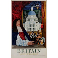 Cartel original de 1961 de Barry Evans Carlos II - Catedral de San Pablo de Londres