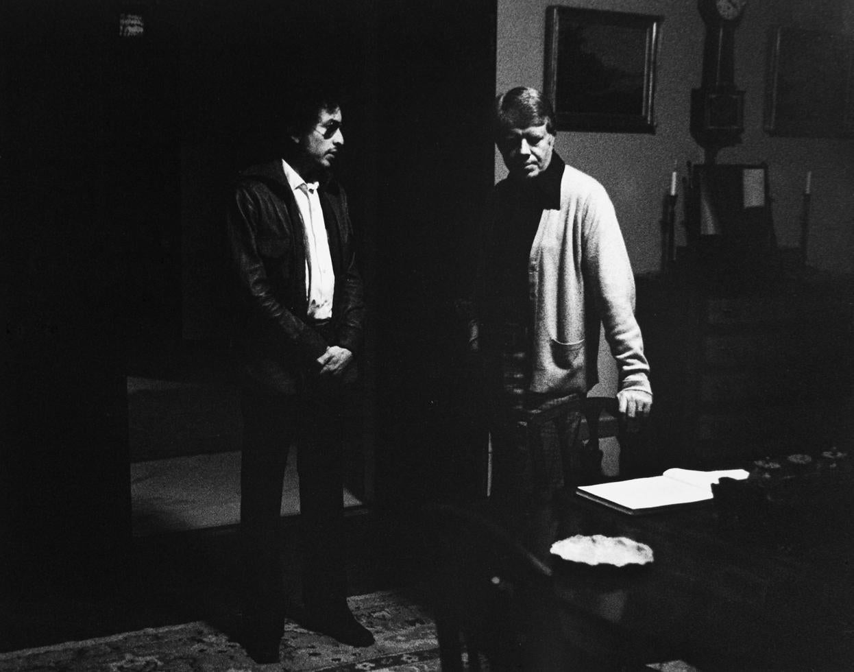 Barry Feinstein Black and White Photograph - Bob Dylan and Jimmy Carter, Atlanta, GA, 1974
