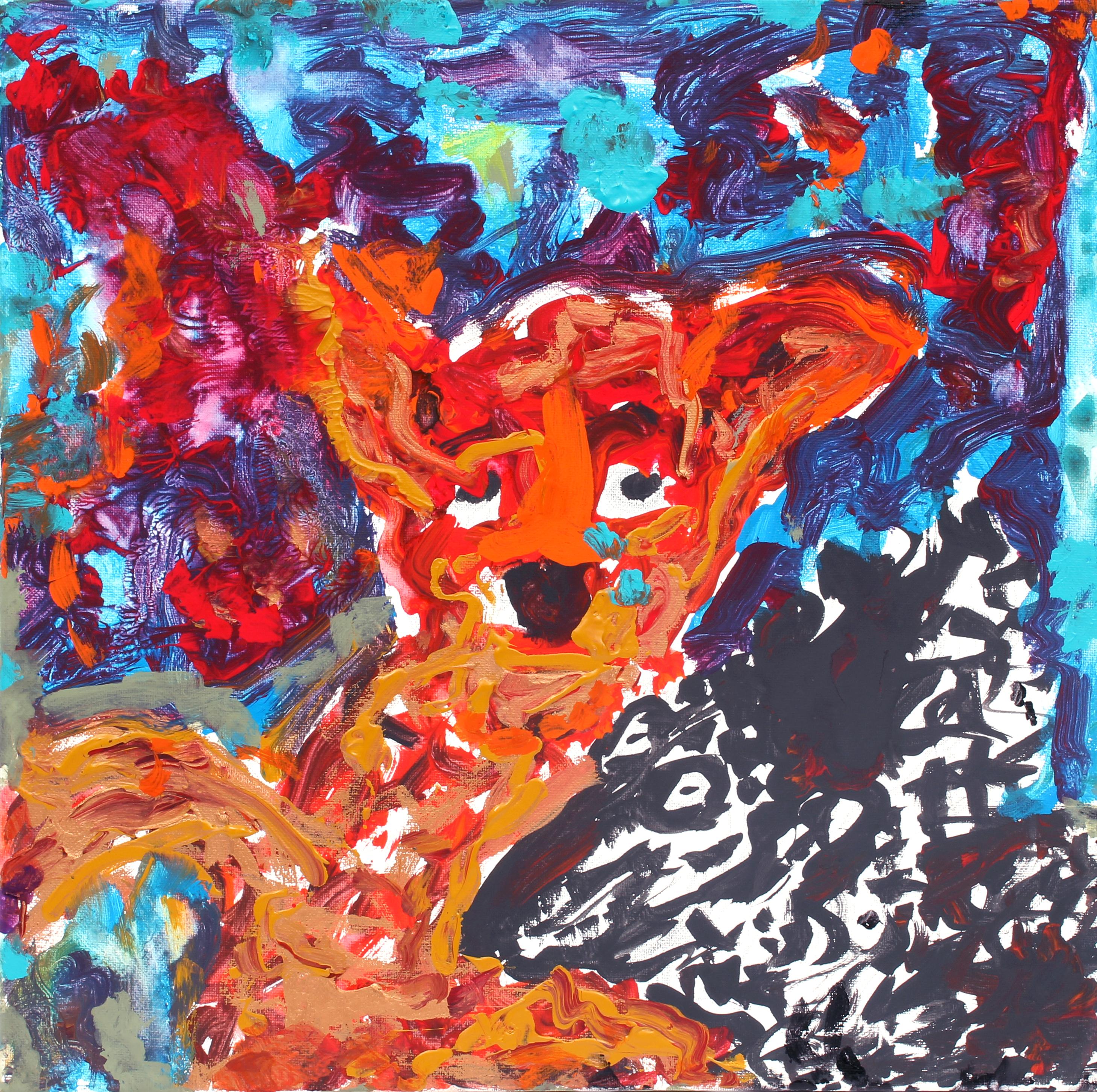  Peinture abstraite - Animaux - Artiste abstrait - American School - New York City - Outsider