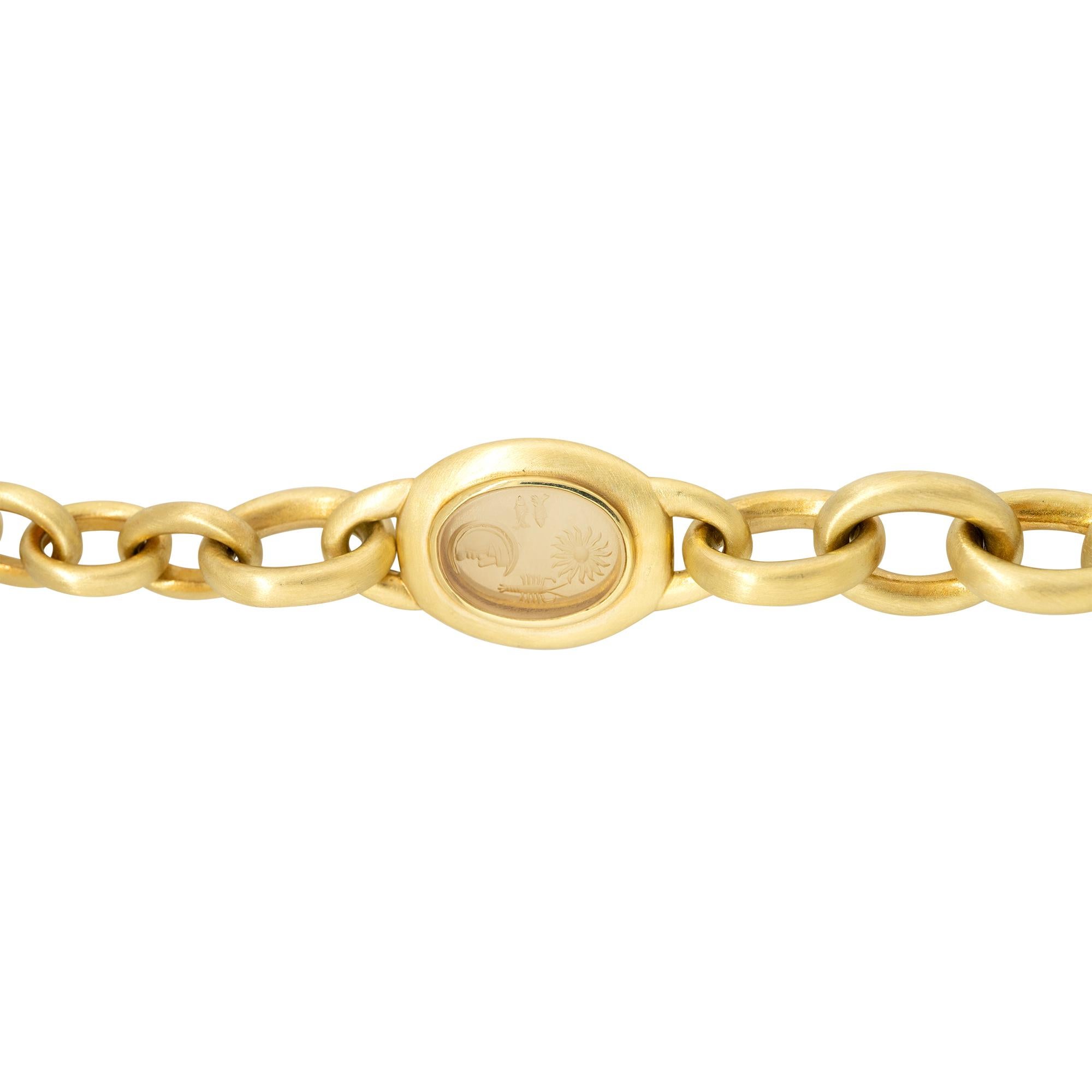 Contemporain Barry Kieselstein Bracelet à larges maillons en or 18 carats avec diamants de 0,6 carat en vente