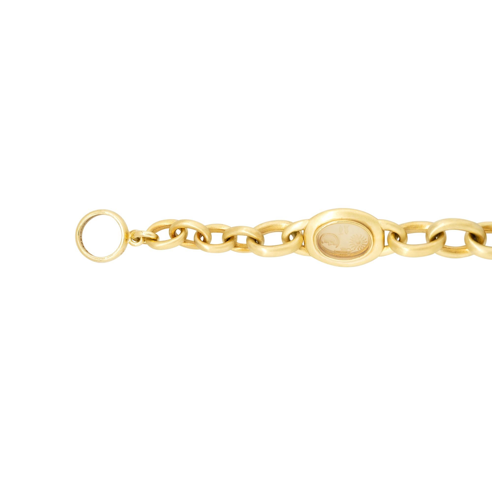 Taille ronde Barry Kieselstein Bracelet à larges maillons en or 18 carats avec diamants de 0,6 carat en vente