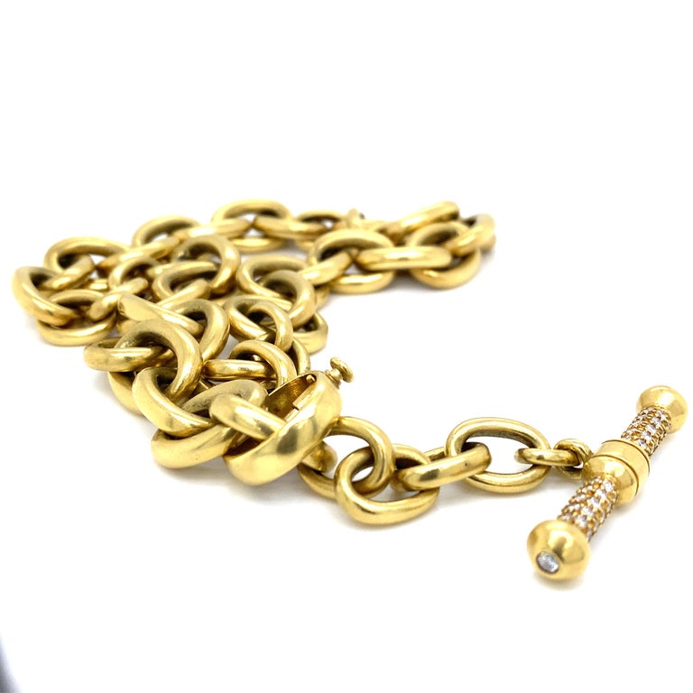 Barry Kieselstein Cord 18k Chain Necklace Diamond Toggle Yellow Gold