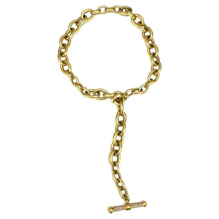 Barry Kieselstein Cord 18k Chain Necklace Diamond Toggle Yellow Gold ...