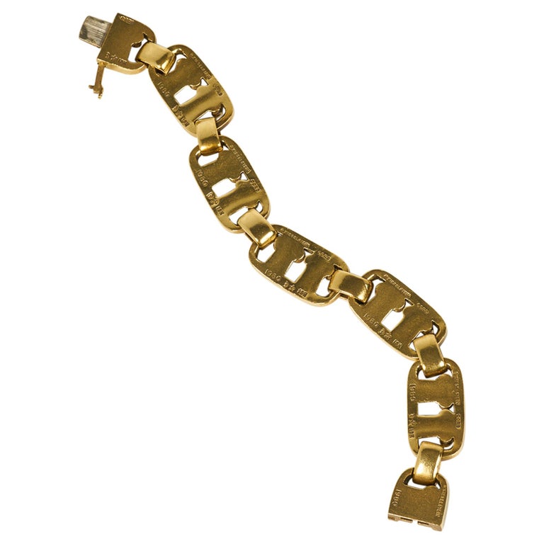 Barry Kieselstein-Cord 18 Karat Gold Column Bracelet Vintage For Sale ...
