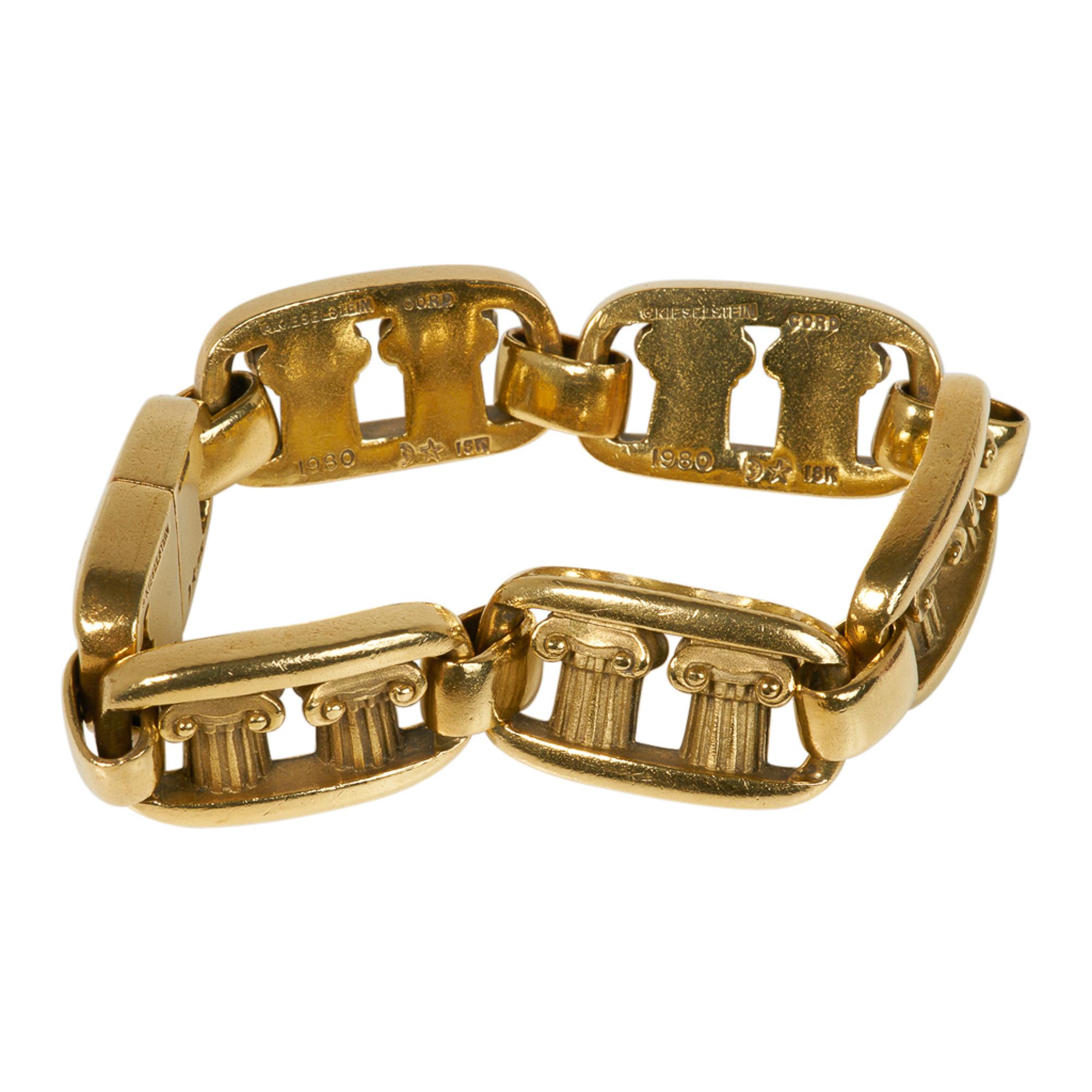 Barry Kieselstein-Cord 18 Karat Column Bracelet Gold In Good Condition For Sale In Miami, FL
