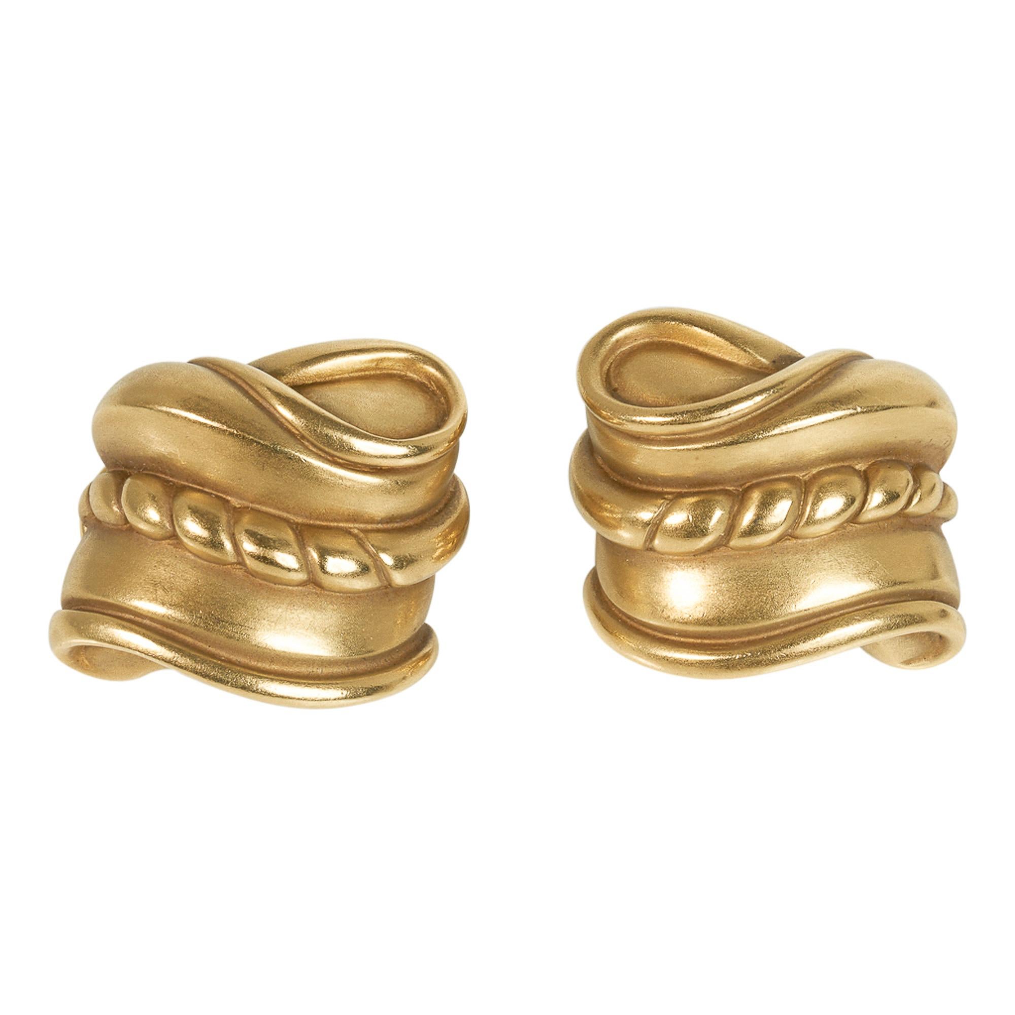 Barry Kieselstein-Cord 18 Karat Gold Vintage-Ohrringe mit Schnörkeln Damen im Angebot