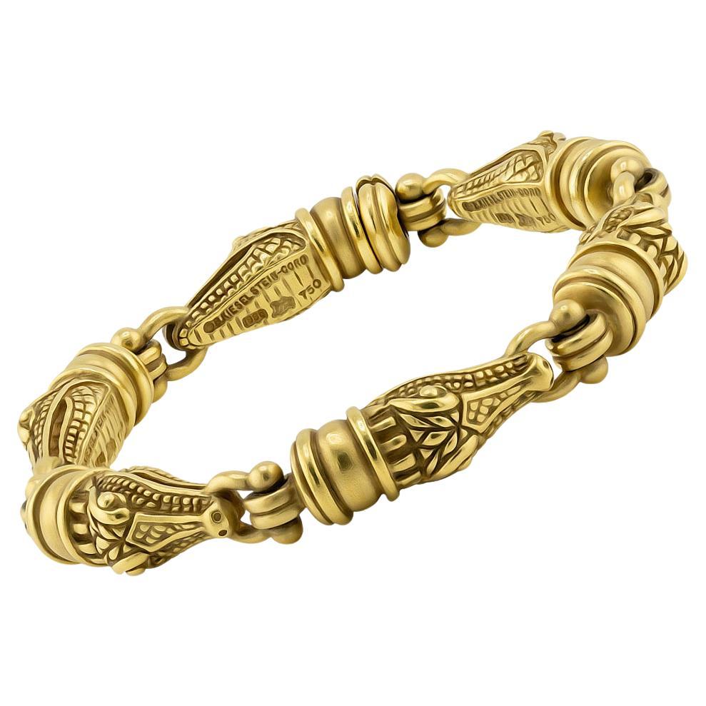 Barry Kieselstein-Cord, bracelet en or jaune 18 carats et alligator en vente
