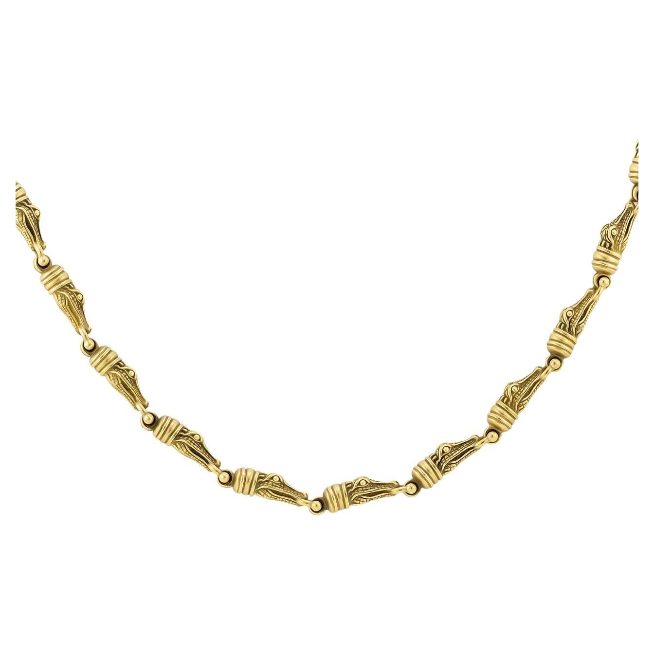 Barry Kieselstein-Cord 18K Yellow Gold Alligator Necklace For Sale