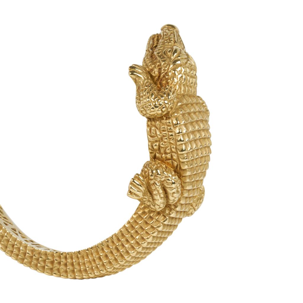 Barry Kieselstein-Cord Alligator Cuff Bracelet 18k Gold For Sale 1